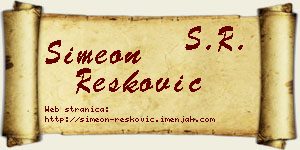 Simeon Resković vizit kartica